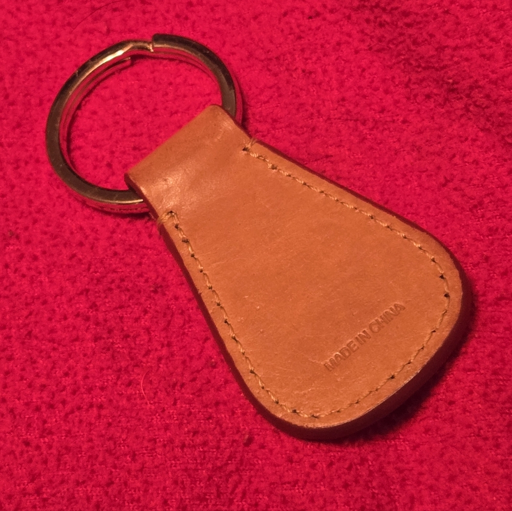 Dooney & Bourke Tan Leather Key Fob Keychain - Picture 4 of 4